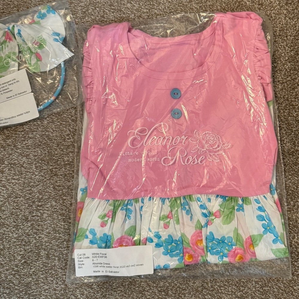 NEW Eleanor Rose Dress & Headband - sz 6/7